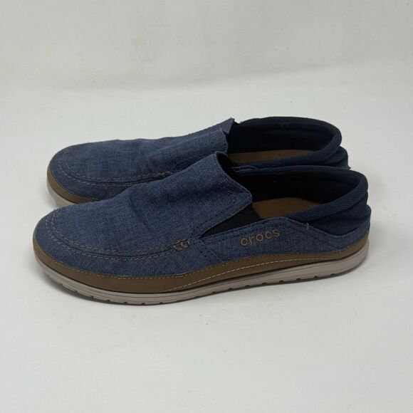 Crocs Santa Cruz Playa Shoes Mens 12 Blue Denim Brown Slip On Loafers Comfort main image 13